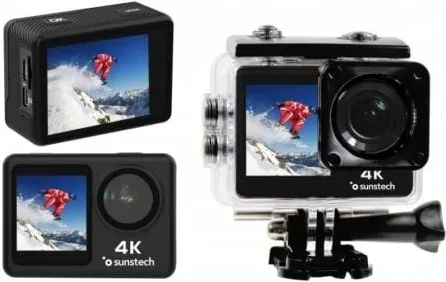 Cámara Digital Deportiva Sunstech Adventure 4K/ 16MP/ Ángulo de visión 170º/ Negra