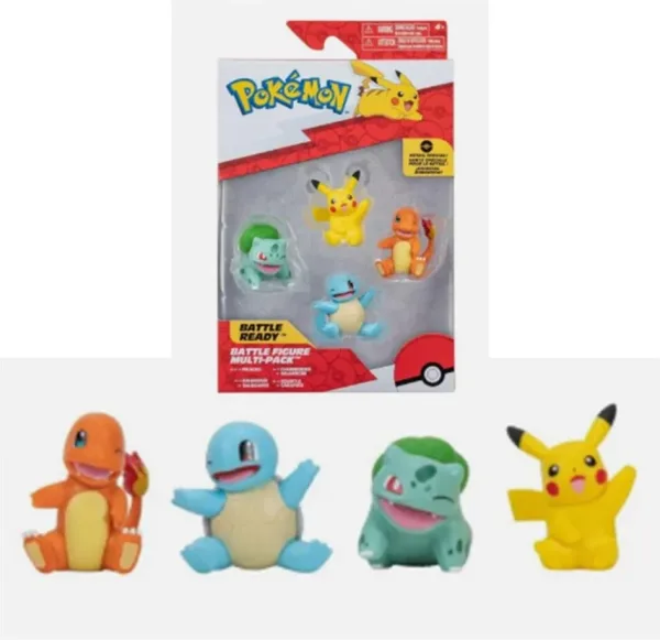 Pack 4 figuras pokemon iniciales de kanto
