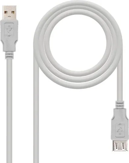 Cable Extension USB Tipo A-F 3 M Beige Nanocable