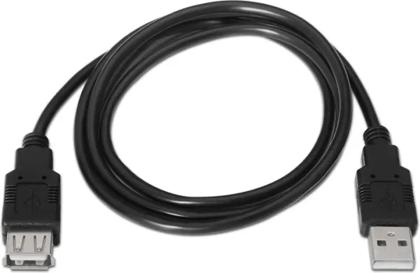 Cable USB A-A M/H 1m. Negro