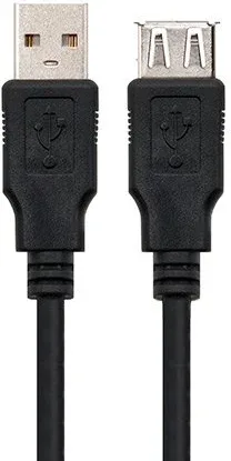 Cable USB A-A M/H 3m. Negro