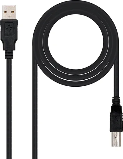 Cable USB 2.0 Impresora Nanocable 10.01.0104-BK/ USB Tipo-B Macho - USB Macho/ 3m/ Negro