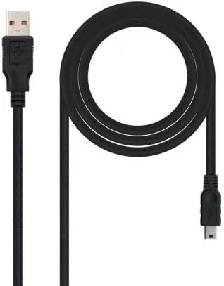Cable USB 2.0 Nanocable 10.01.0400/ USB Macho - MiniUSB Macho/ 50cm/ Negro