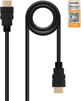 Cable de vídeo HDMI 2.0 4K-HDMI M/M 0.5m. Negro