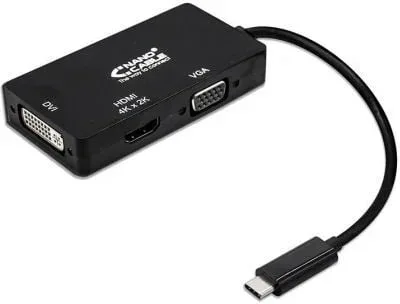Adaptador USB Tipo-C SVGA/DVI/HDMI 4K 10cm Negro