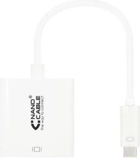 Conversor Nanocable 10.16.4102/ USB Tipo-C Macho - HDMI Hembra/ 15cm/ Blanco