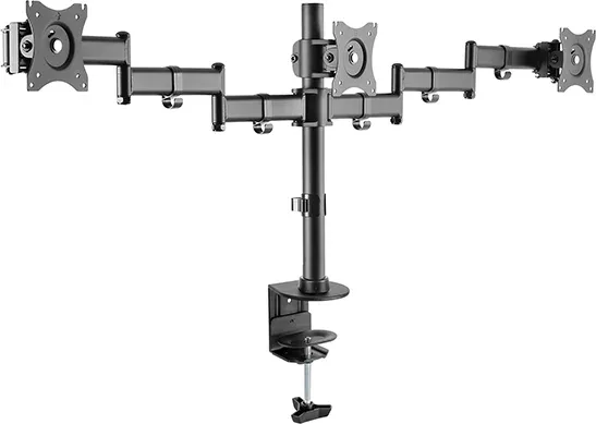 Soporte de Mesa para 3 Monitores TooQ DB1327TN-B/ Giratorio/ Inclinable/ hasta 8kg
