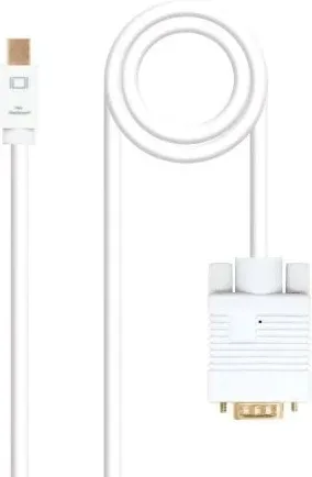 Cable Conversor Nanocable 10.15.4102/ Mini DP Macho - VGA Macho/ 2m/ Blanco