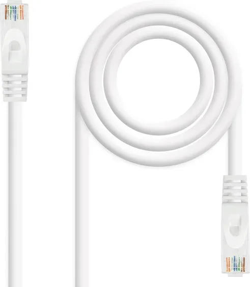 Cable de Red Latiguillo Rj45 Utp Cat6A Awg24 0.5 M Blanco Nanocable