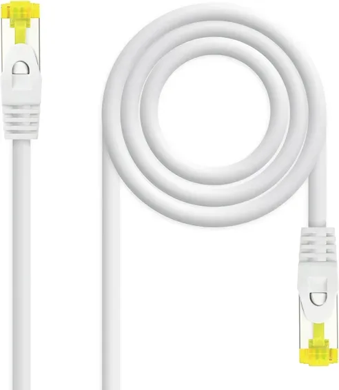 Cable de Red Latiguillo Rj45 Sftp Cat6A Awg26 2 M Blanco Nanocable