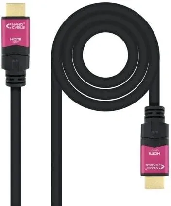 Cable HDMI 2.0 4K Nanocable 10.15.3725/ HDMI Macho - HDMI Macho/ 25m/ Negro