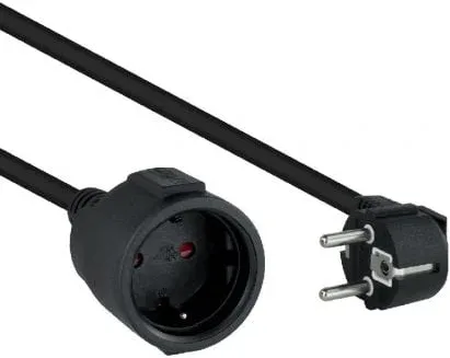 Cable Alargador de Corriente Nanocable 10.22.0610-BK/ Schuko Hembra - Schuko Macho/ 10m/ Negro