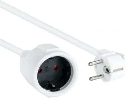 Cable Alargador de Corriente Nanocable 10.22.0603-W/ Schuko Hembra - Schuko Macho/ 3m/ Blanco