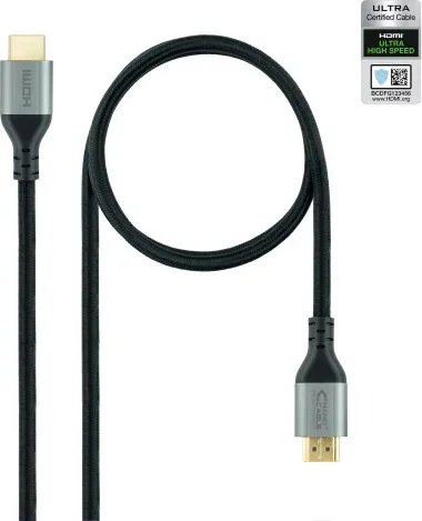 Nanocable Cable HDMI 2.1 Certificado ULTRA HIGH SPEED A/M-A/M, Negro, 2 m