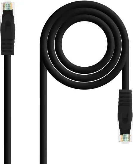 Cable de Red Latiguillo Rj45 Utp Cat6A Awg24 Lszh 0.25 M Negro Nanocable