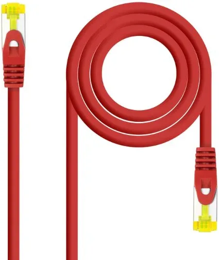 Cable de Red Latiguillo Rj45 Sftp Cat6A Awg26 0.30 M Rojo Nanocable