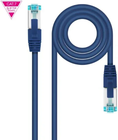 Cable de Red Latiguillo 600Mhz Lszh Sftp Pimf Cat7 Awg26 0.30 M Azul Nanocable