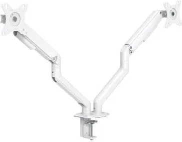 Soporte de Mesa para 2 Monitores TooQ DB4132TNR-W/ Giratorio/ Inclinable/ hasta 9kg