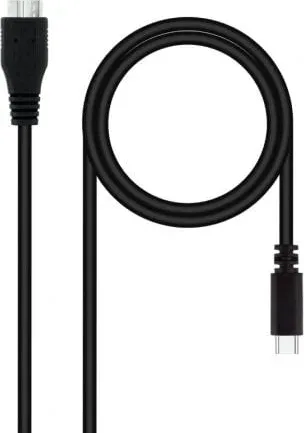 Cable USB 3.0 Tipo-C Nanocable 10.01.1201-BK/ USB Tipo-C Macho - MicroUSB Macho/ 5Gbps/ 1m/ Negro