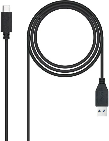 Cable USB 3.1 Tipo-C Nanocable 10.01.4002/ USB Tipo-C Macho - USB Macho/ 10Gbps/ 2m/ Negro