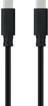 Cable USB 3.1 Tipo-C Nanocable 10.01.4102/ USB Tipo-C Macho - USB Tipo-C Macho/ Hasta 100W/ 10Gbps/ 2m/ Negro