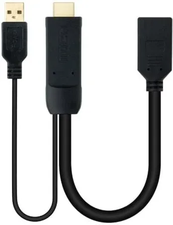 Cable Conversor Nanocable 10.16.0205/ HDMI Macho - DisplayPort Hembra/ 20cm/ Negro