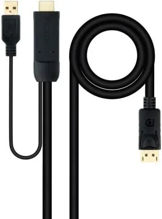 Cable Conversor Nanocable 10.15.4352/ HDMI Macho - DisplayPort Macho/ 1.8m/ Negro
