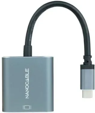 Cable Conversor Nanocable 10.16.4103-G/ USB Tipo-C Macho - DVI-D (24+1) Hembra/ 15cm/ Gris