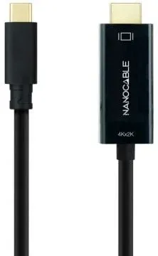 Cable Conversor Nanocable 10.15.5133/ USB Tipo-C Macho - HDMI Macho/ 3m/ Negro