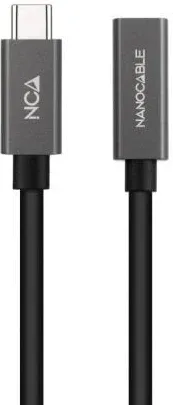 Cable Alargador USB 3.2 Nanocable 10.01.4401/ USB Tipo-C Macho - USB Tipo-C Hembra/ 1m/ Negro