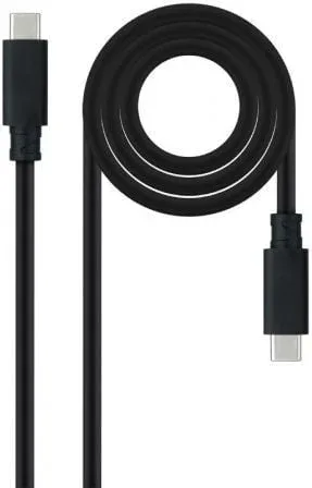 Cable USB 3.2 Tipo-C Nanocable 10.01.4103/ USB Tipo-C Macho - USB Tipo-C Macho/ Hasta 100W/ 20Gbps/ 3m/ Negro