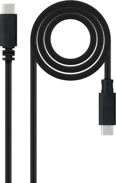 Cable USB 2.0 Tipo-C Nanocable 10.01.2301-L150/ USB Tipo-C Macho - USB Tipo-C Macho/ 480Mbps/ 1.5m/ Negro