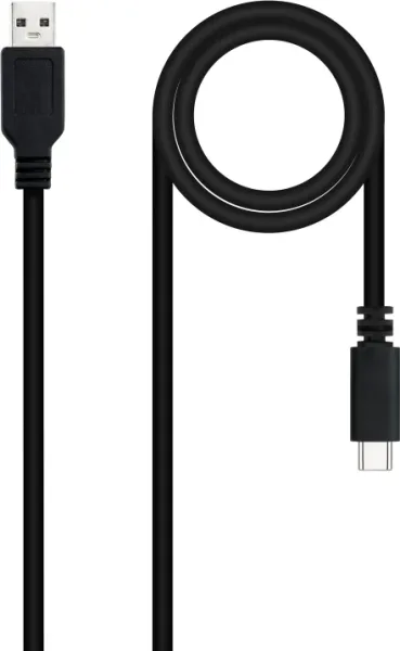 Cable USB 2.0 Nanocable 10.01.2101-L150/ USB Tipo-C Macho - USB Macho/ 480Mbps/ 1.5m/ Negro