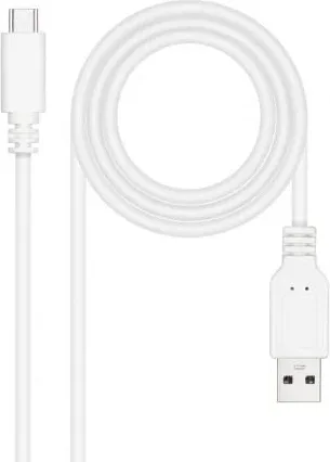 Cable USB 2.0 Nanocable 10.01.2100-W/ USB Tipo-C Macho - USB Macho/ 480Mbps/ 50cm/ Blanco