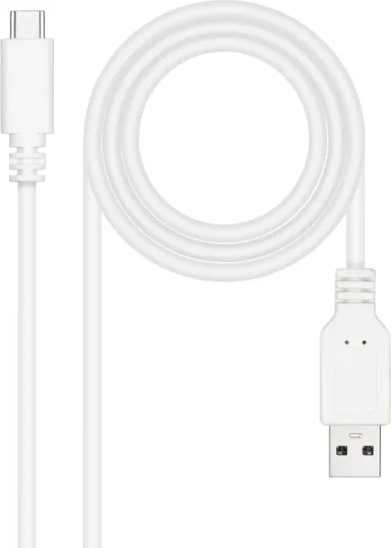 Cable USB 2.0 Nanocable 10.01.2101-L150-W/ USB Tipo-C Macho - USB Macho/ 480Mbps/ 1.5m/ Blanco