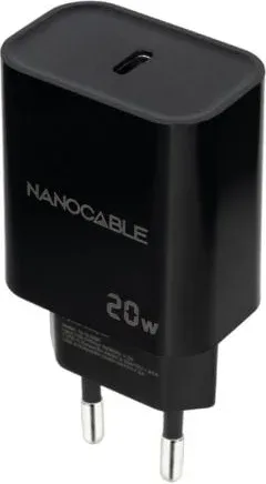Nanocable Cargador pared USB-C PD 20W Negro