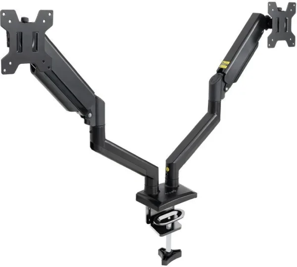 Soporte de Mesa para 2 Monitores TooQ DB1434TNR-B/ Giratorio/ Inclinable/ hasta 10kg