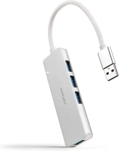 Nanocable Hub USB 3.0 4 x USB 3.0 10cm. Gris