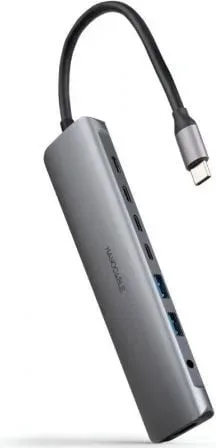 Docking Tipo-C Nanocable 10.16.4608/ 2xUSB/ 3xUSB Tipo-C/ 1xHDMI 4K/ 1xJack 3.5/ 1xUSB Tipo-C PD/ Gris