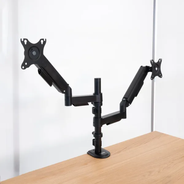Soporte Mesa Tooq Pant. Gira Incli 2 Brazos 17-32 Negro
