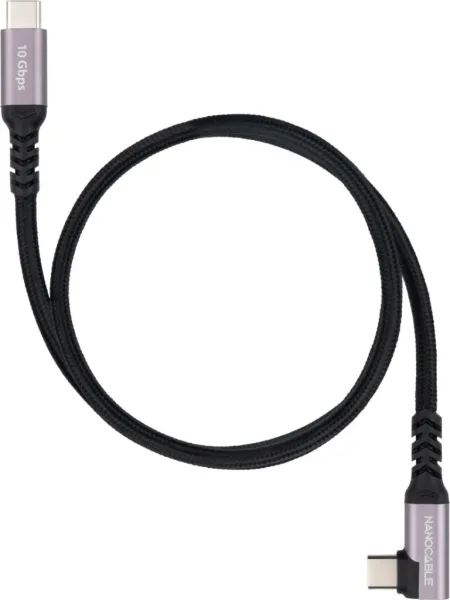 Nanocable Cable USB-C 3.2 GEN2 Acodado 100W 0.5 M