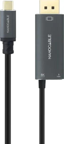 Nanocable Cable USB-C/M-DP/M+USB-C/H PD 1.8M