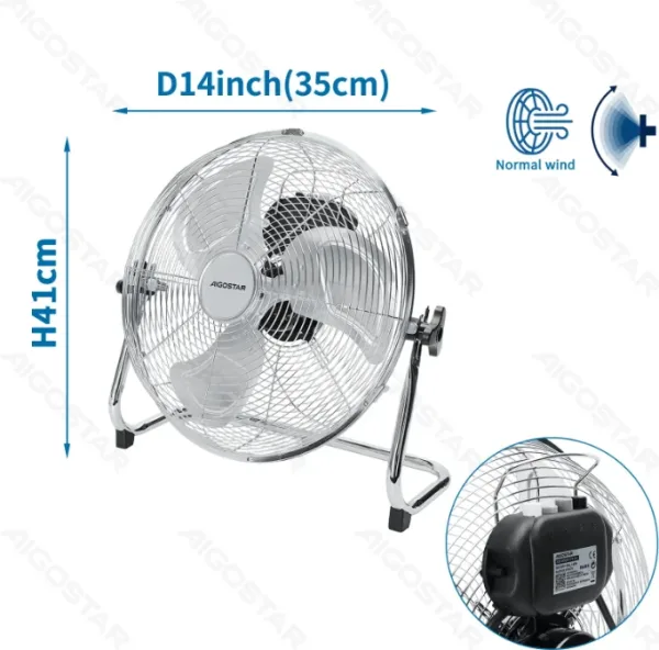 Ventilador de Suelo Industrial 60W Cromado Aigostar