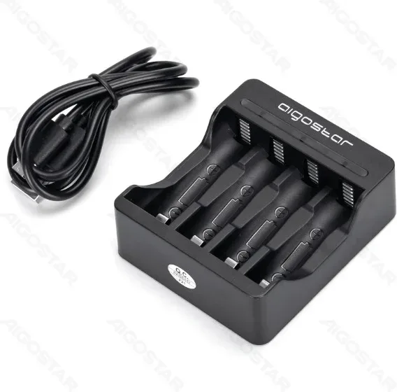 Cargador de Pilas 4 (Aa/Aaa) Negro Aigostar