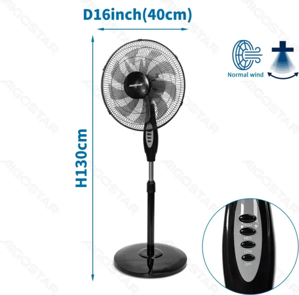 Ventilador de Pie 45W Negro Aigostar