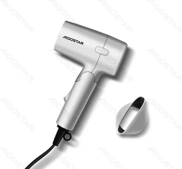 Secador de Pelo Plegable de Viaje 1200W Plata Aigostar