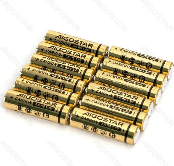 Pila de Carbono-Zinc R6P (Aa) 1.5V 12 Uds Aigostar