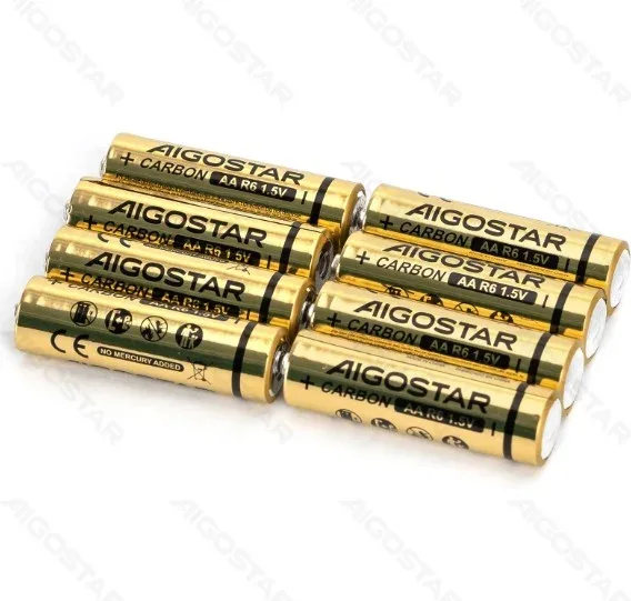 Pila de Carbono-Zinc R6P (Aa) 1.5V 8 Uds Aigostar