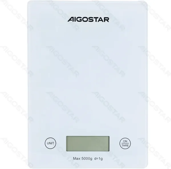 Bascula de Cocina de 5 Kg Blanco Aigostar
