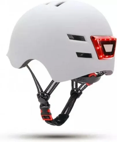 Youin Casco con LED Frontal y Trasero Blanco  (Talla L)
